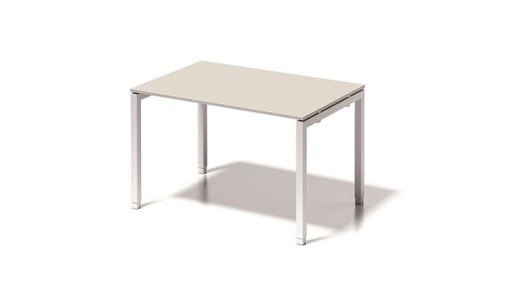 Bisley Cito bureau, 650-850 mm in hoogte verstelbaar U-frame, H 19 x B 1200 x D 800 mm, grijswit/verkeerswit, DUH1208GW396
