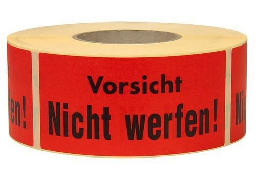 DENIOS waarschuwings- en informatielabels, niet gooien, 145 x 70 mm, van papier, 299629