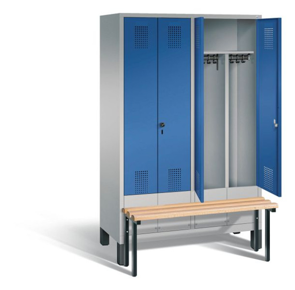 C+P zwart wit kastje Evolo, H1850xW1190xD815mm, kleur: wit aluminium / gentiaanblauw, 48032-40 S10111