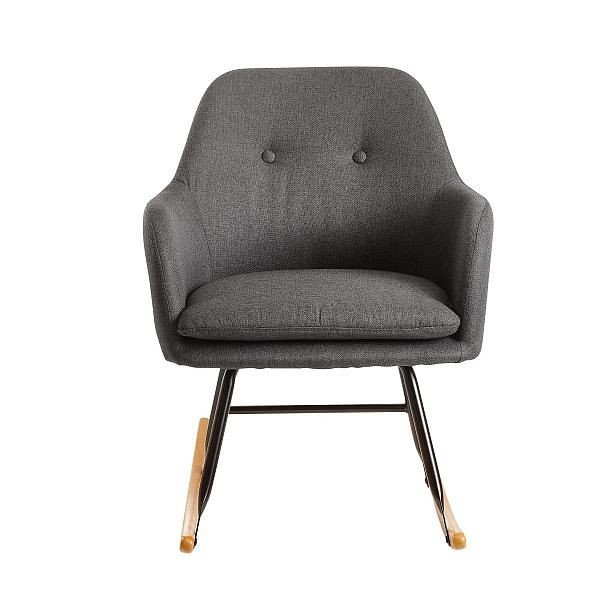 Wohnling schommelstoel donkergrijs 71x76x70cm design Malmo stof/hout, WL6.207