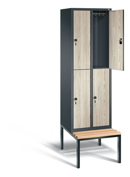 C+P locker, dubbellaags Evolo, H2090xB610xD815mm, kleur: antracietgrijs / Sen ash decor, 48350-20 S10313