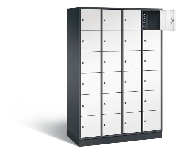C+P lockerkast Intro, H1950xB1220xD490mm, kleur: zwartgrijs / verkeerswit, 8670-401 S10149