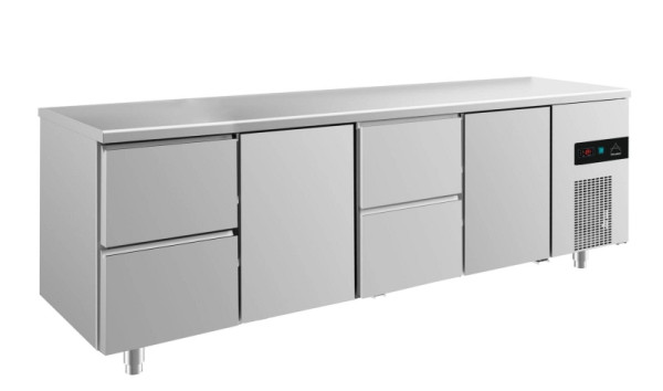 A&S Polarny koeltafel -2 tot +8°C met 2x deuren en 2x twee laden gecentreerd-rechts+links, 2330 x 700 x 850 mm, KT4ZTZT