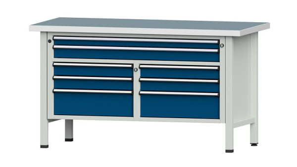 ANKE werkbanken kistwerkbank, model 259 V, 1500 x 700 x 840 mm, RAL 7035/5010, UBP 40 mm, 304.152