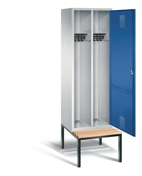 C+P zwart wit kastje Evolo, H2090xW610xD500mm, kleur: lichtgrijs / gentiaanblauw, 48250-20 S10008