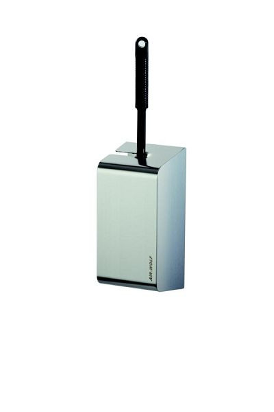 Air Wolf toiletborstelhouder met gesloten front, serie Lobo, H x B x D: 434 x 114 x 111 mm, gecoat roestvrij staal, 40-616
