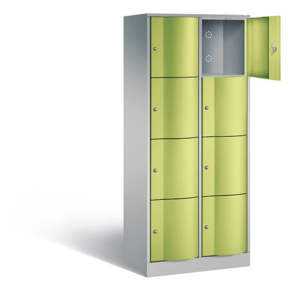 C+P lockerkast Resisto, H1950xW772xD540mm, kleur: wit aluminium / virid green, 8470-272 S10096