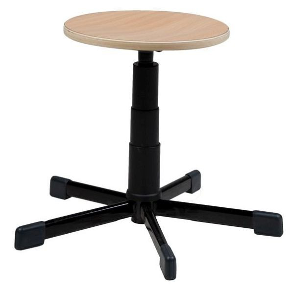 ANKE ontlastende kruk; Hoogte 440 - 630 mm; Hoogteverstelling 420-540 mm; 5-poots beuken imitatiestoel, kleur RAL 9005, 950.009