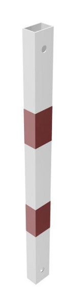 Schake beschermrailing, stalen buis 70 x 70 mm, dwarsbalk van stalen buis, buislengte: 800 mm, thermisch verzinkt en wit gecoat, 4208B