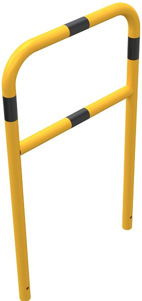 Schake buisbeugel van geel/zwarte stalen buis met dwarsbalk voor inzetting in beton, totale breedte: 700 mm, totale hoogte: 1200 mm, 448_21BG