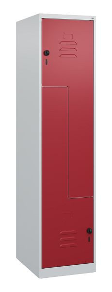 C+P Z-Spind Classic PLUS, 2 Abteile, 1700x400x500mm, 7035/3003, Drehriegel, 0800037-122 S10019