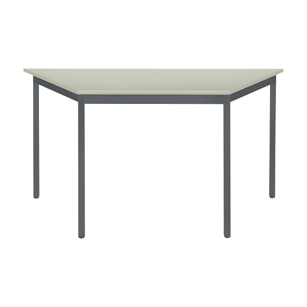 Bisley MULTI Desking multifunctionele tafel, trapezium 19 mm, decor G grijs, frame antracietgrijs, H 740 x B 1200 x D 600 mm, MTT1206G334