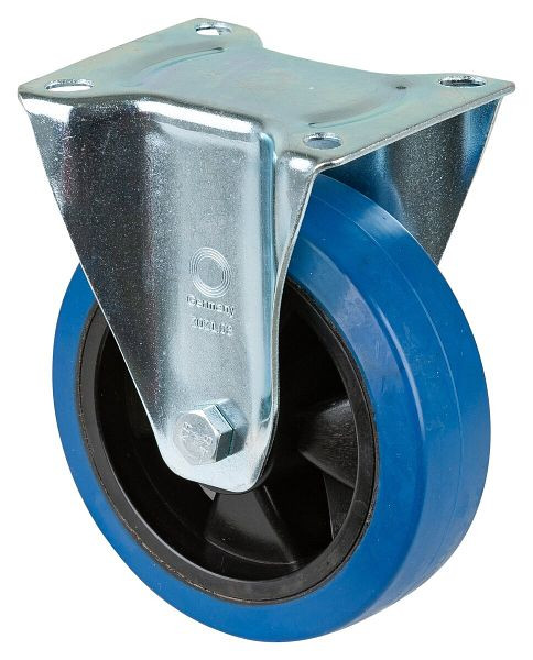 BS rollen transportrol, vaste rol, wielbreedte 50 mm, wiel-Ø 160 mm, draagvermogen 300 kg, blauwe elastische banden, kunststof, kogellagers, L410.B62.161