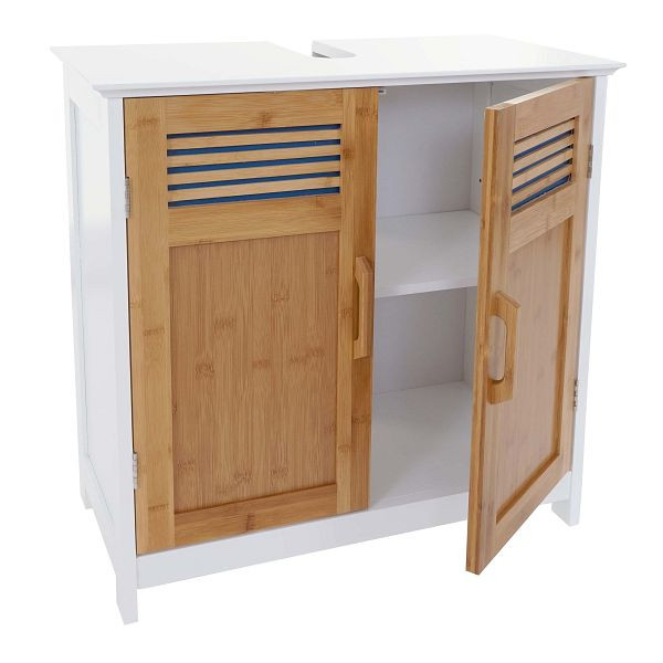 Mendler HWC-A85 badmeubel, badkamermeubel 60x60x30cm, bamboe, 57146