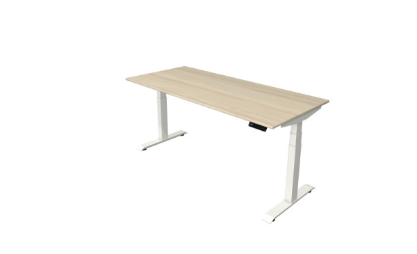 Kerkmann sta-/zittafel Move 4 nieuw 180 x 80 cm frame wit, tafelblad esdoorn, 10090750