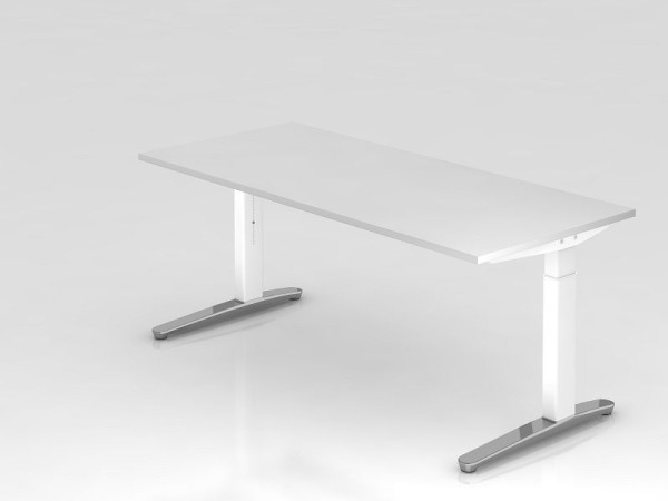 Hammerbacher bureau C-poot 180x80cm wit/wit, gepolijst, rechthoekige vorm, VXB19/W/WC