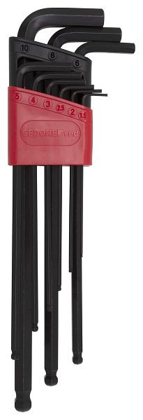 GEDORE hoekschroevendraaierset rood, zeskant, lang, 1,5-10 mm, 9-delig, 3301335