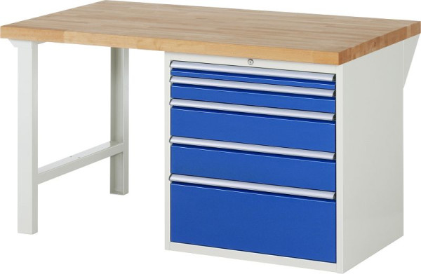 RAU werkbank serie 7000 - modulair ontwerp, onderbouwbak (5x XL laden), 1500x840x900 mm, 03-7611A1-159B4S.11