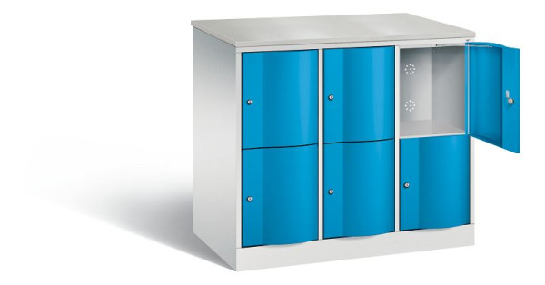 C+P XL lockerkast Resisto, H1077xB1148xD640mm, kleur: lichtgrijs/lichtblauw, 8472-373 S10050