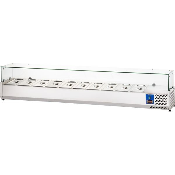Stalgast Kühlaufsatzvitrine, 10x GN 1/4, 2000x335x400 mm (BxTxH), KT4514200