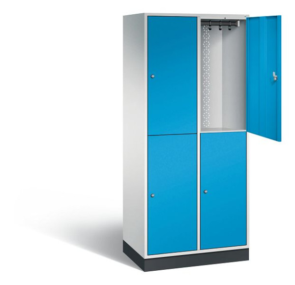 C+P locker dubbellaags XL Intro, H1950xW820xD490mm, kleur: lichtgrijs/lichtblauw, 8270-202 S10013