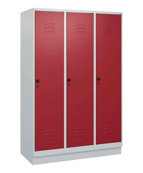 C+P luierkluis Classic PLUS met middenwand, bodem, 3 vakken, 1800x1200x500mm, 7035/3003, veiligheidsdraaigrendel, 0800207-32F S10001