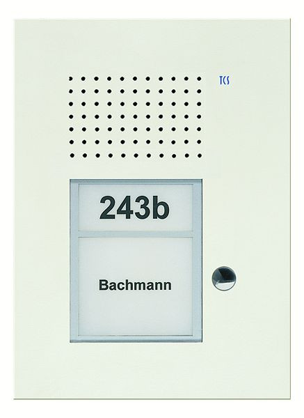 TCS audio voordeurstation serie PUK 1 belknop (rechts uitgelijnd), 1-koloms, UP wit, PUK01/1-WS