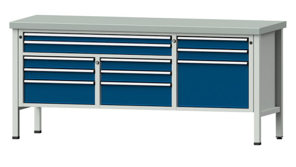 ANKE werkbanken kistwerkbank, model 283 V, 2000 x 700 x 900 mm, RAL 7035/5010, ZBP 50 mm, 304.563