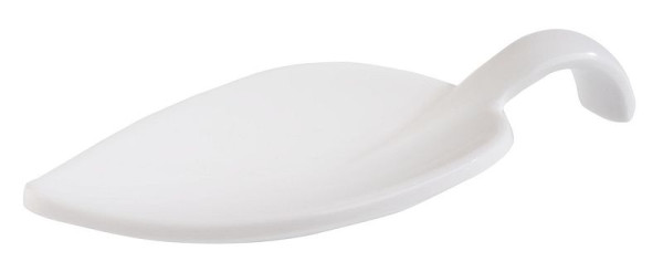 APS hapjeslepel -LEAF-, 10 x 4,5 cm, hoogte: 1,5 cm, melamine, wit, verpakking van 50, 83887