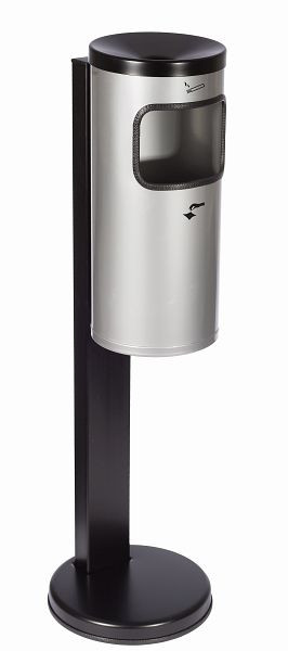 TKG afval-asbak combinatie RONDO KOMBI staand model, nieuwzilver, 360046