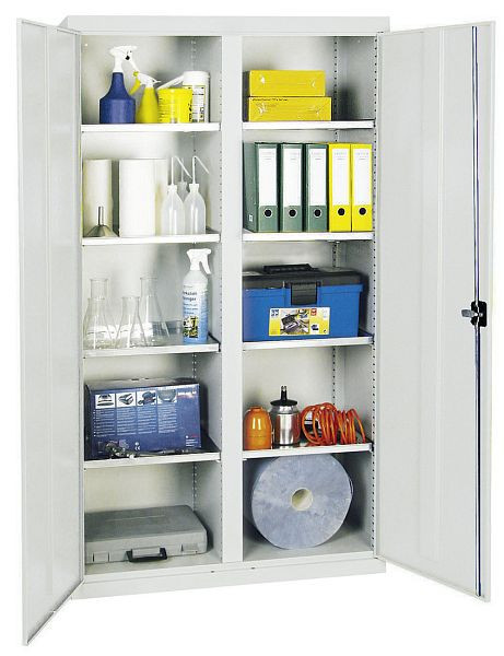 stumpf gereedschaps- en materiaalkast serie 2000, 7035/7035, 8 legborden, middenwand, 2004007
