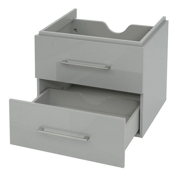 Mendler Premium HWC-D16 badmeubel, badmeubel wastafel badkamermeubel, hoogglans 60cm, grijs, 62263