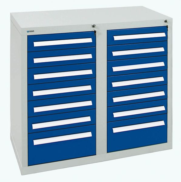 stumpf ladekast serie T-100 / 35-2, RAL 7035/5010, 14 laden (12x100, 2x200mm), 8152274