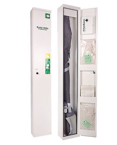 DENIOS Erste-Hilfe-Schrank aus Stahl, weiß, ohne Inhalt, 116589