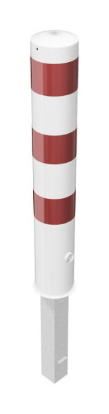 Schake stalen buispaal Ø 152 x 3,2 mm afneembaar, wit gecoat, met driehoekslot, 40151FB