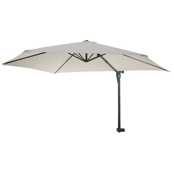 Mendler kamerscherm Casoria, stoplichtparasol, balkonparasol, 3m kantelbaar, polyester aluminium/staal 9kg, creme, 46818