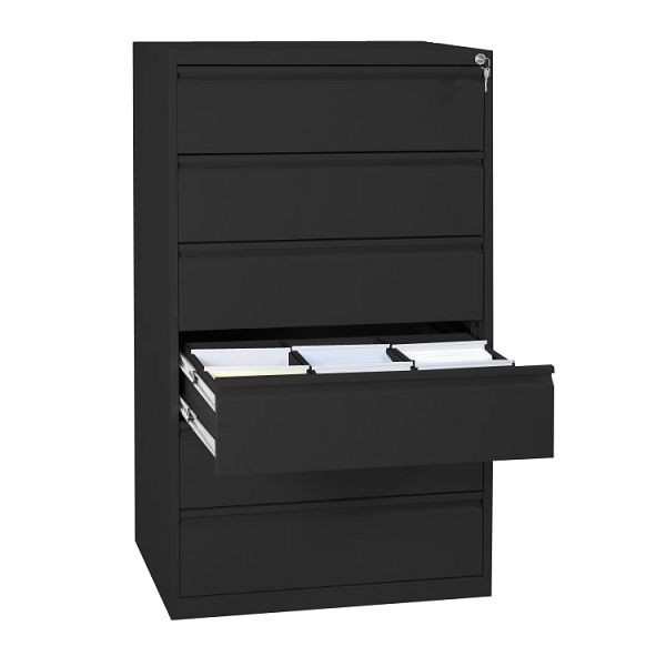 Lüllmann indexkaartenkast, 1320 x 760 x 620 mm, gitzwart/gitzwart, 565639