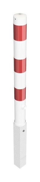 Schake afzetpaal, stalen buis Ø 89 x 2,9 mm, afneembaar, met driehoekslot, thermisch verzinkt en wit gecoat, 489FB