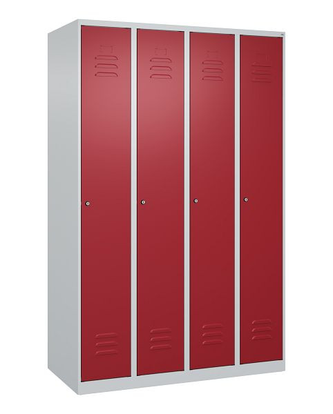 C+P luierkluis Classic PLUS met middenwand, 4 vakken, 1850x1200x500mm, 7035/3003, cilindersloten, 080000-40F S10027