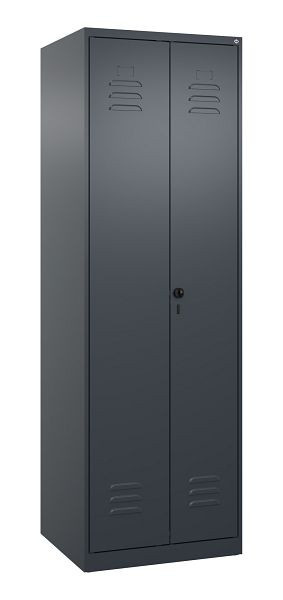 C+P Umkleidespind Classic PLUS SW, 2 Abteile, 1850x600x500mm, 7016/7016, Drehriegel, 080002-20 S10007