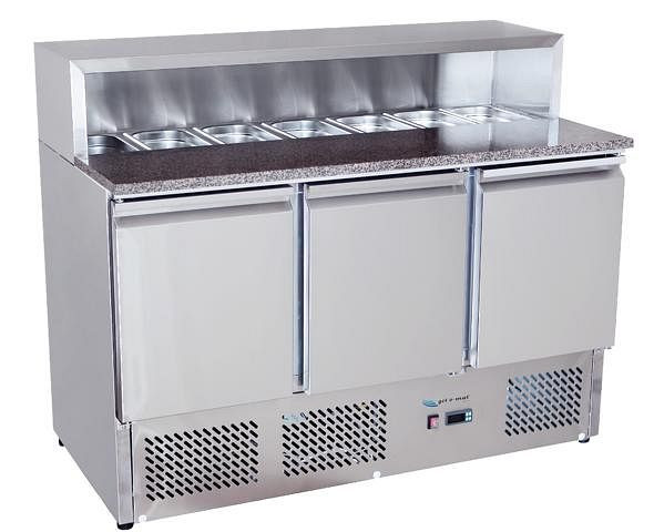 gel-o-mat Pizza Saladette, Modell ESL3854GR mit 3 Türen, 58PSKT.3GL.6