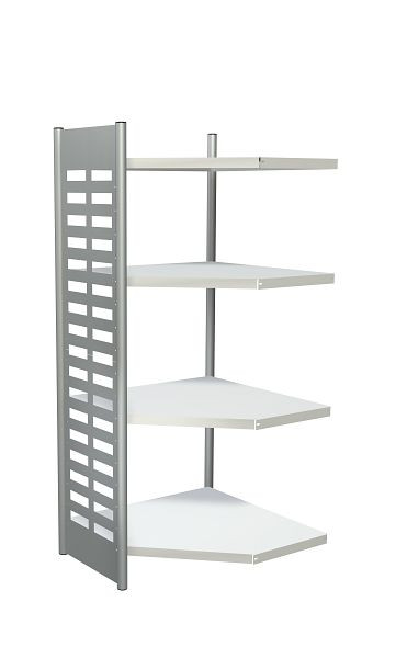 Kerkmann designplank M2, B 700 x D 400 x H 1800 mm, aluminium zilver/lichtgrijs, 51581011