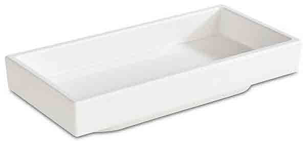 APS Bento Box -ASIA PLUS-, 15,5 x 7,5 cm, hoogte: 3 cm, melamine, binnenkant: wit, glanzend, buitenkant: wit, mat, 15475