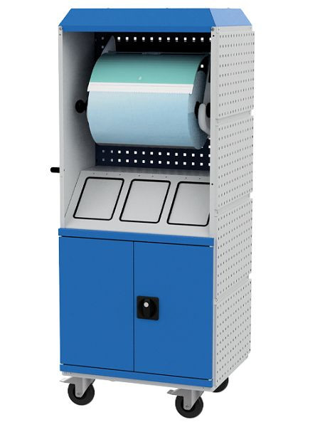 Bedrunka+Hirth Kubik 5S reinigingsstation, afmetingen in mm (BxDxH): 690 x 530 x 1690, binnen: 3 x vuilnisbakken van verzinkt plaatstaal, 86.CLEAN5S-2