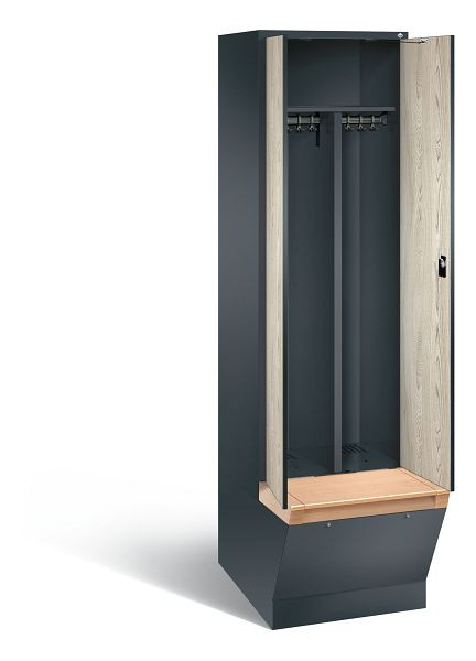 C+P zwart wit kastje Evolo, H2090xB610xD815mm, kleur: antracietgrijs / decor Sen ash, 48056-20 S10343