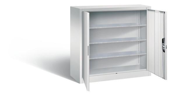 C+P tijdschriftenkast serie 13, H1000xB1000xD420mm, kleur: lichtgrijs, verzonken handgreep, 133944-21 S10027