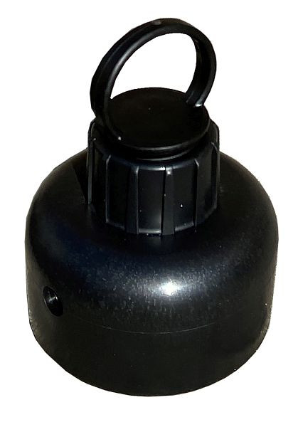 Schake-adapter met schroefoog voor plaatsing op flexi-palen en doorvoer door een afzetketting, zwart, 41222KS