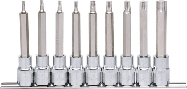 KS Tools 1/2" CHROMEplus bitdoppenset Torx, lang, 9-delig T20-T60, 918.1317