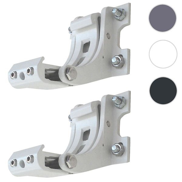 Mendler set van 2 muurbeugels voor luifel T122, T123, muurbeugel adapter voor wandmontage, wit, 34432