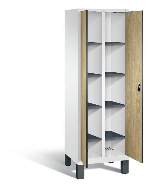 C+P washok Evolo, H1850xB610xD500mm, kleur: verkeerswit / decor eiken Sereno, 48012-20B S10036